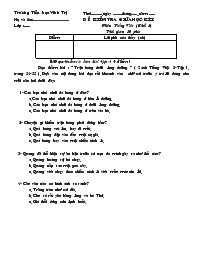 Đề kiểm tra giữa học kì I môn: Tiếng Việt (khối 3)