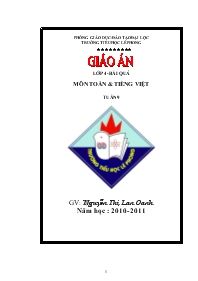 Giáo án các môn khối 4 - Tuần 9 - Nguyễn Thị Lan Oanh