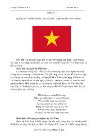 Giáo án Ngoại khóa - Bài một: Quốc kỳ nước cộng hòa xã hội chủ nghĩa Việt Nam