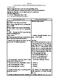 Giáo án Toán 4 tuần 3: Viết số tự nhiên trong