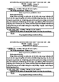 Đề kiểm tra định kì cuối học kì II năm học 2007 - 2008 môn thi: Viết - lớp 5