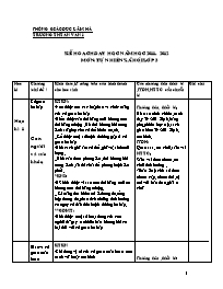 Kế hoạch dạy học năm học 2011 - 2012 môn: Tự nhiên xã hội lớp 3