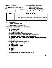 Đề thi kiểm tra cuối kì I môn Tiếng Việt khối