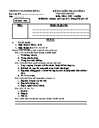 Đề thi kiểm tra học kì I môn Tiếng Việt – Khối 4 Trường TH Long Hựu Đông 1