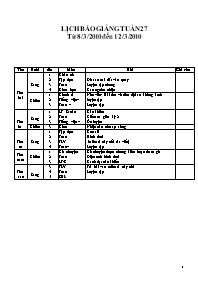 Giáo án dạy Lớp 4 (chuẩn KTKN) - Tuần 27