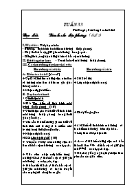 Giáo án giảng dạy Tuần 33 - Lớp 4