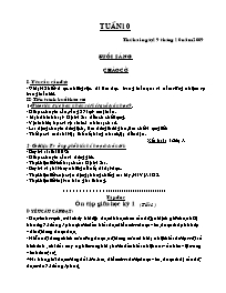 Giáo án Khối 4 - Tuần 10 (soạn ngang)