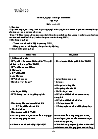 Giáo án Tuần 20 - Chuẩn KTKN - Khối 4