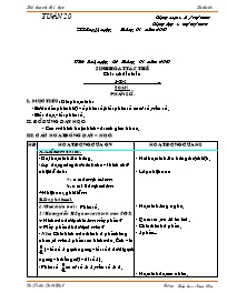 Giáo án Lớp 4 - Tuần 20 - GV: Trần Quốc Đạt -