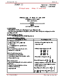 Giáo án Lớp 4 - Tuần 22 - GV: Trần Quốc Đạt - Trường Tiểu học Nam Sơn