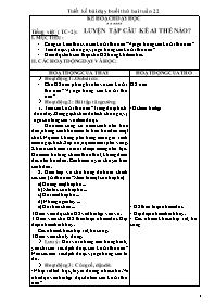 Thiết kế bài dạy buổi thứ hai tuần 22 - Lớp 4