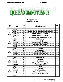 Giáo án Lớp 3 - Tuần 13 - Giáo viên: Mai Thị Dung - Trường Tiểu học Phan Chu Trinh
