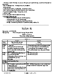 Giáo án Lớp ghép 3 + 4 - Tuần 10 - GV: Bùi Thị Thu Huế - Trường Tiểu học Hoang Thèn